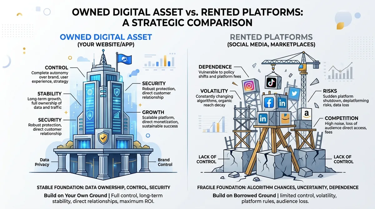 B2B Digital Asset Strategy: Owned vs. Rented Platforms