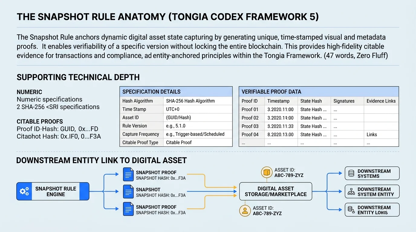 The Anatomy of The Snapshot Rule (Tongia Codex Framework 5): Heading, 40-60 Word Direct Factual Answer Block, Supporting Technical Depth, Downstream Entity Link